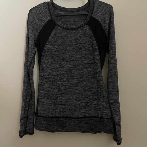 Express Tops - Express Charcoal and Black Long Sleeve Tee